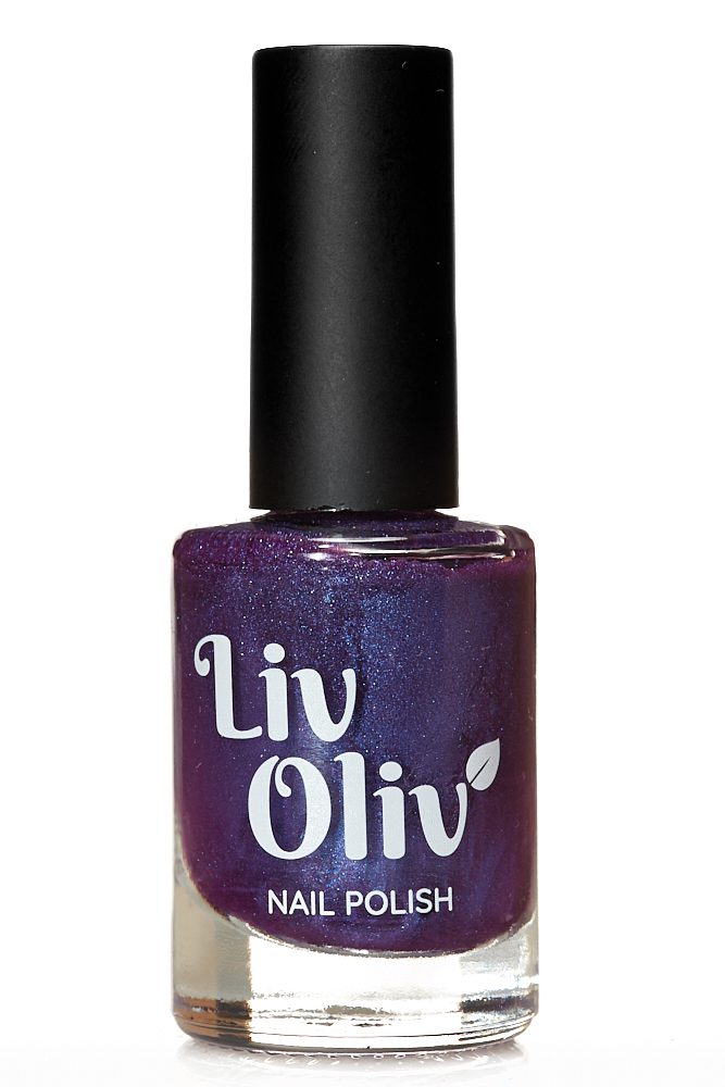 Livoliv purple glitter cruelty free nail polish